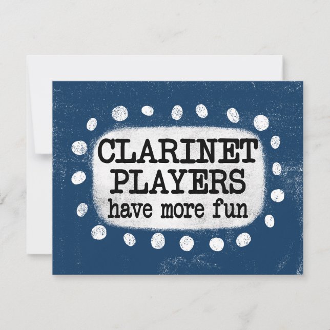 Les Joueurs Clarinet Ont Plus De Carte De Voeux Am (Devant)