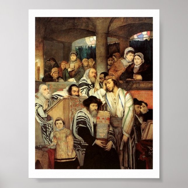 Les juifs prient sur Yom Affiche juive Imprimer (Devant)
