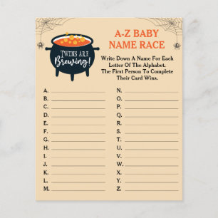 Les jumeaux brassent Halloween Baby Name Race Jeu