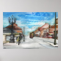 Les lampes Thornaby 5 et le tramway - POSTER