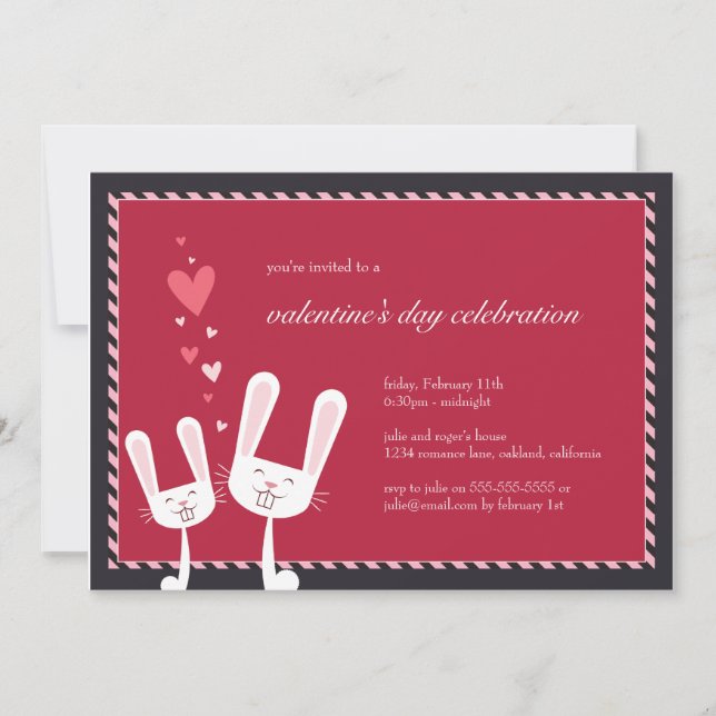 Les lapins amoureux| Invitation de la Saint Valent (Devant)