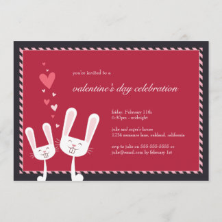 Les lapins amoureux| Invitation de la Saint Valent