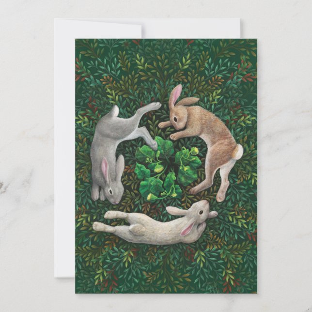 "Les lapins se frottent." Carte simple (Devant)