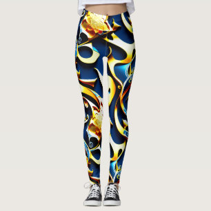 Les Leggings Arabesques Bleus D'Or