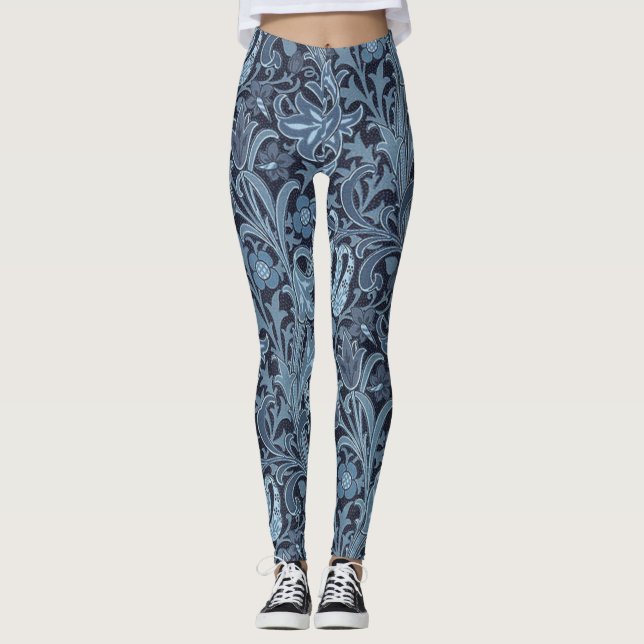Les leggings Blue paisley sont flatteurs et amusan (Devant)