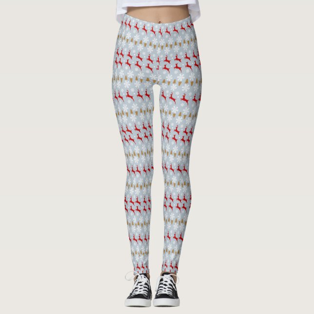 Les Leggings des femmes Reindeer de Noël (Devant)