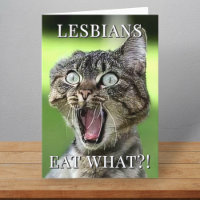Les Lesbiennes Mangent Ce Chat Drôle Plié Carte An