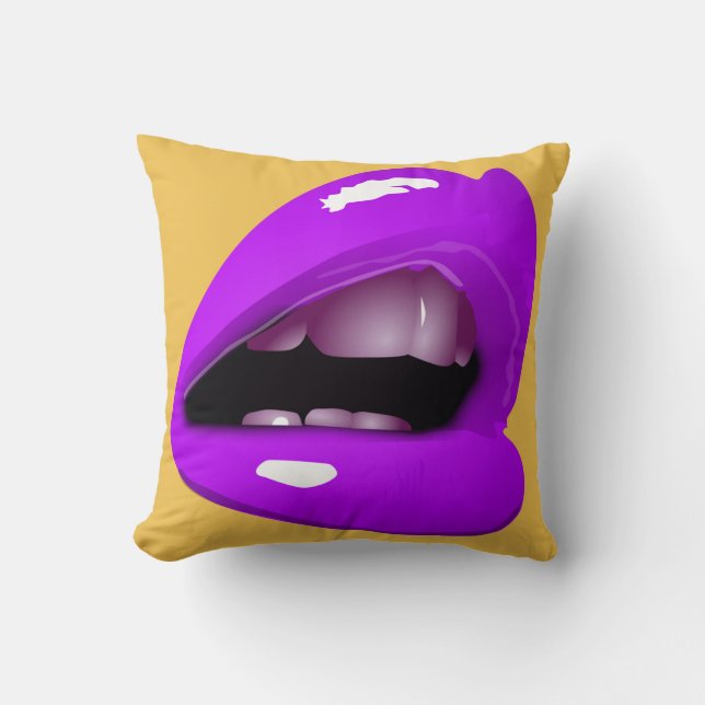 Les lèvres d'une femme en Coussin violet (Recto)