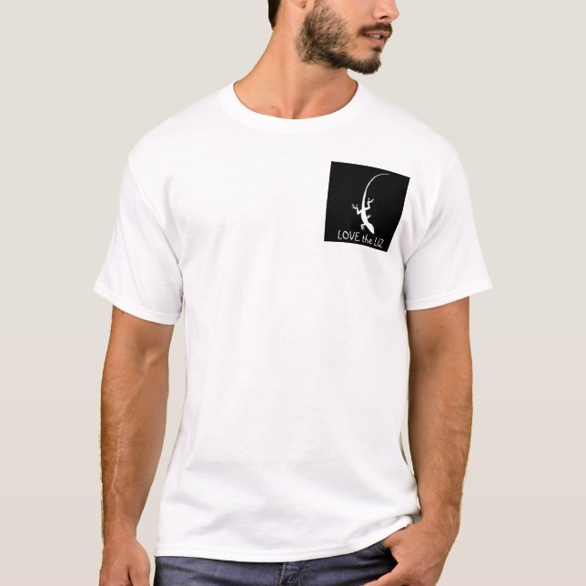 Les lézards d'amour T-shirt "aiment Liz" (Devant)