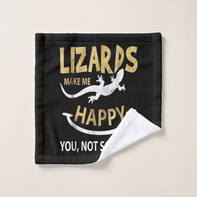 Les lézards me rendent heureux. Toi, pas tant (Gant de toilette)