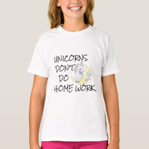Les licornes ne font pas les devoirs - Tshirt drôl