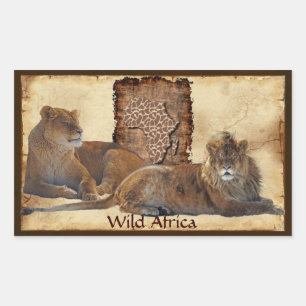 LES LIONS AFRICAINS Big Five Map Stickers Afrique