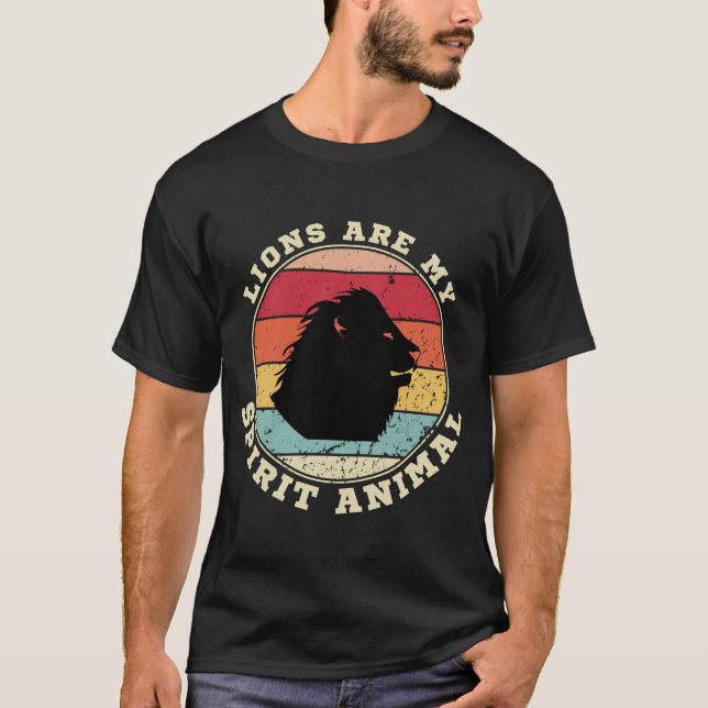 Les Lions Sont Mon Esprit Animal T-Shirt (Devant)