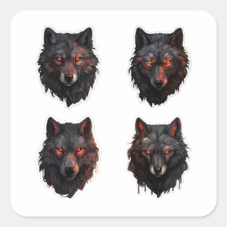 Les loups ont tiré les yeux sac de stickers
