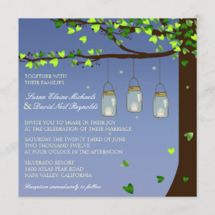 Les lucioles de Mason Jar Invitation au mariage d'
