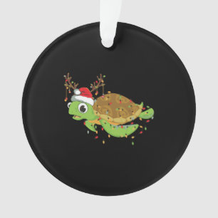 Les lumières de Noël de la tortue de mer Drôle San