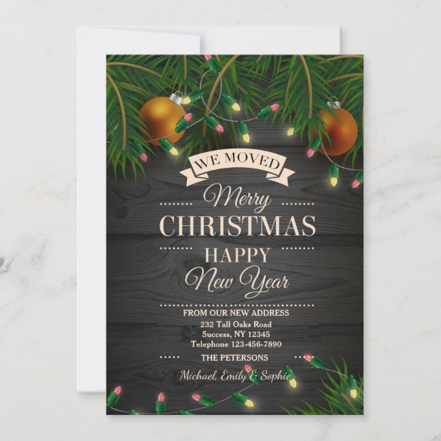 Les lumières de Noël Faire-part mobile (Devant)