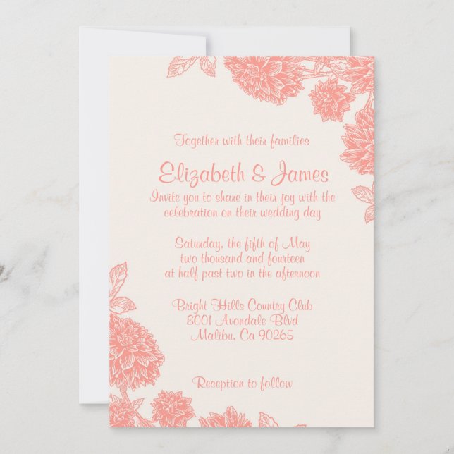 Les luxueuses invitations florales au mariage (Devant)