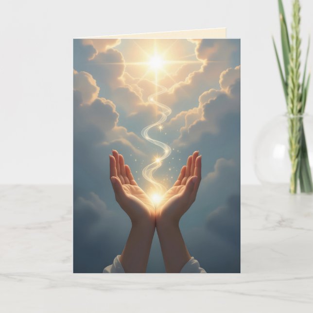Les mains libèrent l'âme, paix, Carte de condoléan (Devant)
