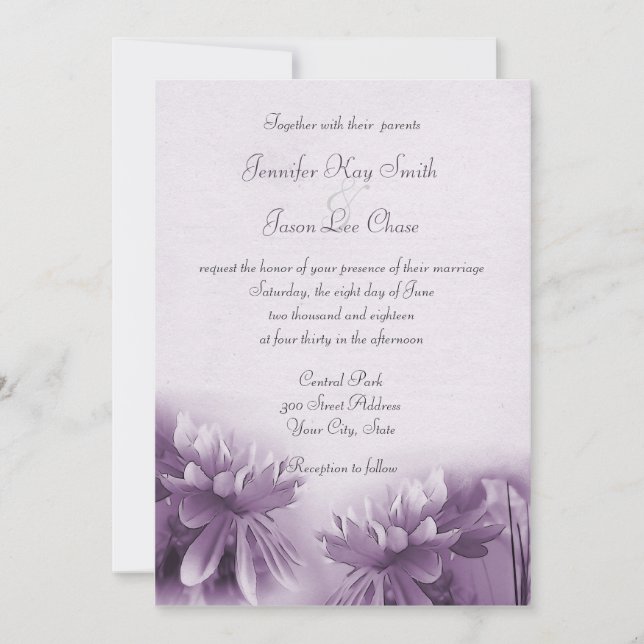 Les mamans pourpres Invitations de mariage de prin (Devant)