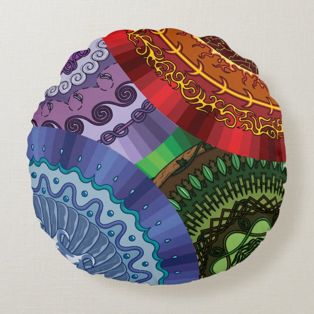 Les Mandalas des Éléments Coussin Rond (Devant)