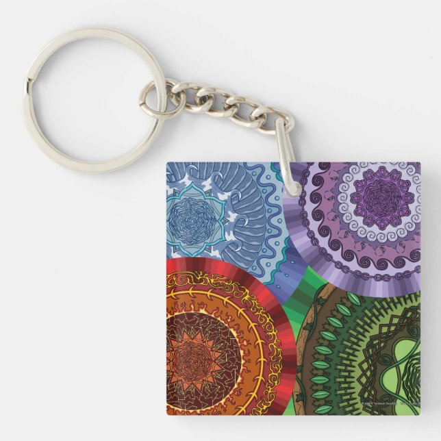 Les Mandalas des Éléments Porte-clés en Acrylique (Devant)