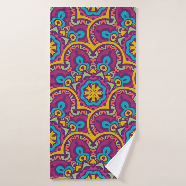 Les mandalas tribaux sans couture ethnique indiens (Serviette de bain)