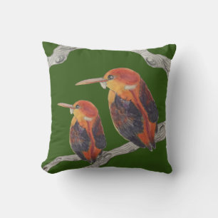 Les martins-pêcheurs à dos roux sur un Coussin