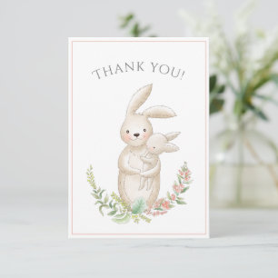 Les mignons animaux Bunny Baby shower rose Merci