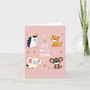 Les mignons animaux visage masques obtenir carte d