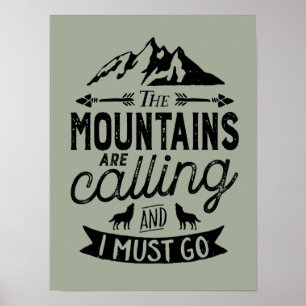 Les Montagnes Appelent Une Affiche Inspirationnell