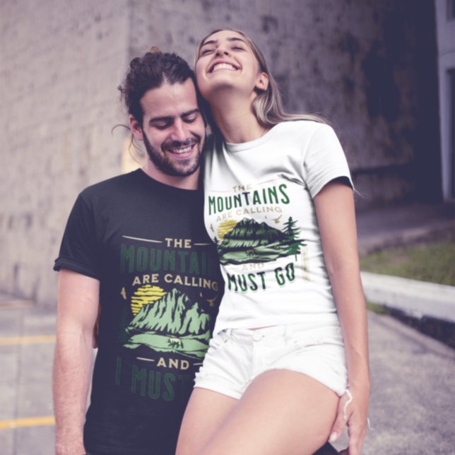 Les Montagnes Appelent Unisex T-Shirt (Créateur téléchargé)