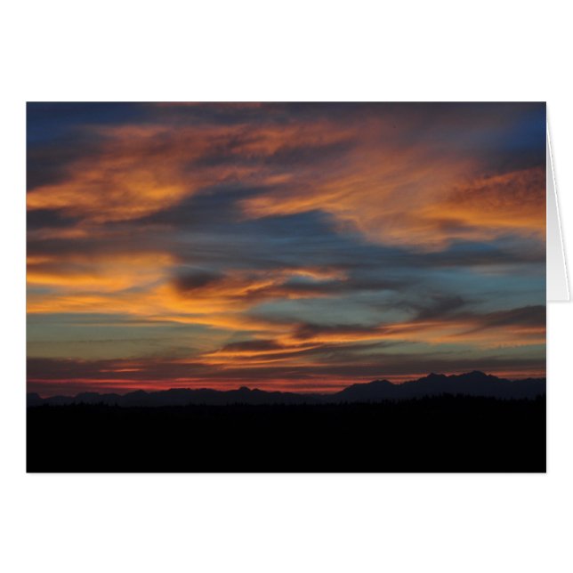 Les montagnes olympiques au coucher du soleil (Devant horizontal)