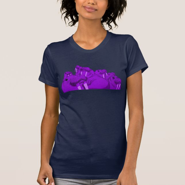 [les morses de POURPRE] sur le T-shirt de roches (Devant)