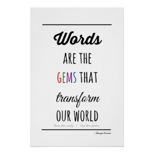 Les mots sont affiche de gemmes (le texte