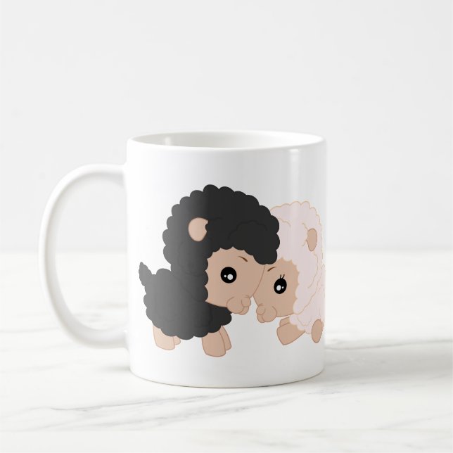 Les moutons attaquent - le blanc tasse blanche (Gauche)