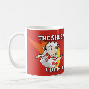 Les moutons sont sur la tasse du feu
