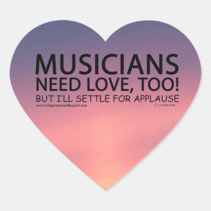 Les musiciens ont besoin d'un autocollant de coeur