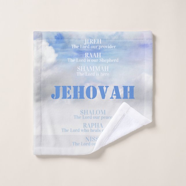 Les noms de Dieu JIREH SHALOM RAPHA (Gant de toilette)