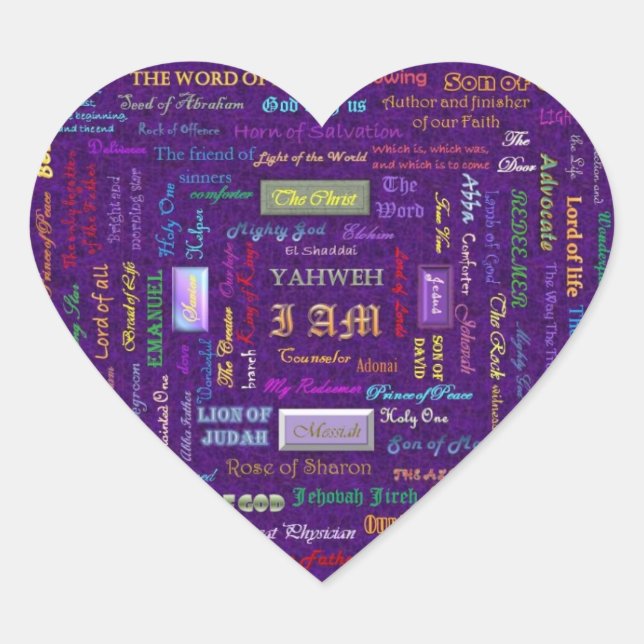 les noms des autocollants du coeur de Dieu (Devant)