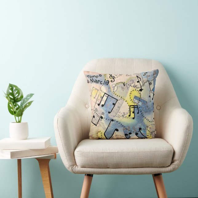 Les notes musicales jettent coussin (Chaise)
