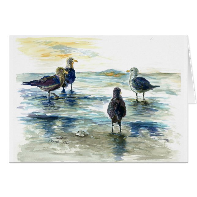 Les oiseaux marins sur la plage (Devant horizontal)