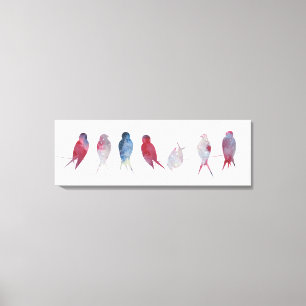 Les oiseaux sur la toile panoramique de fil