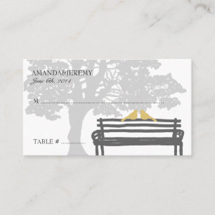 Les oiseaux sur un banc de parc Cartes de Mariage