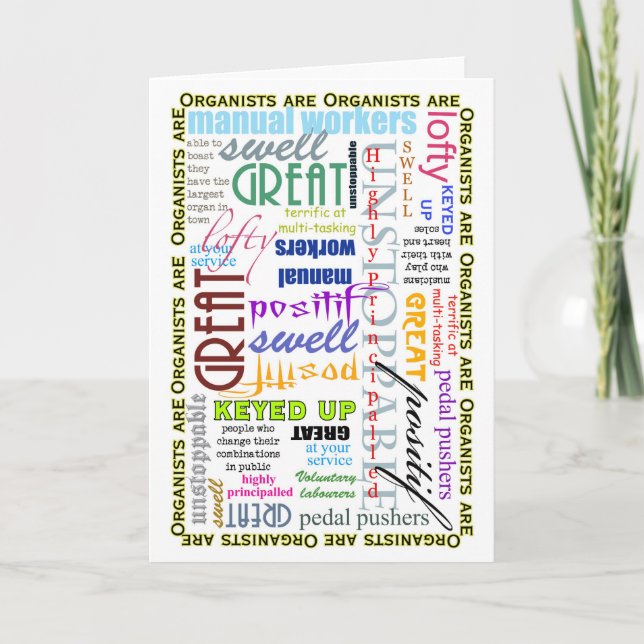 Les organismes sont tout blanc carte (Devant)