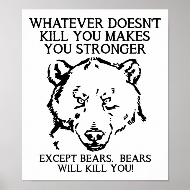 Les ours vous tueront Affiche drôle (Devant)