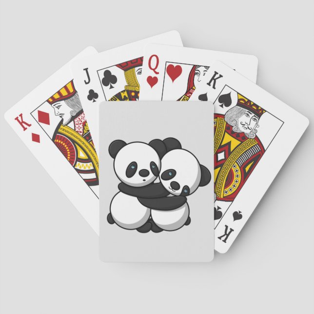 Les Pandas Accrochent Les Cartes De Jeu (dos)