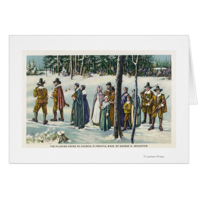 Les pèlerins vont à l'église sur la scène de la ne (Devant horizontal)