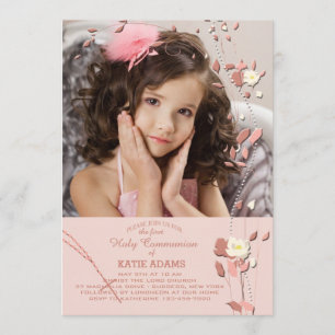 Les perles de prière Invitation photo religieuse