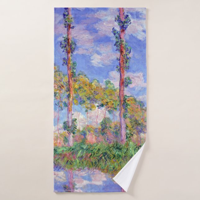 Les peupliers au soleil, Monet (Serviette de bain)